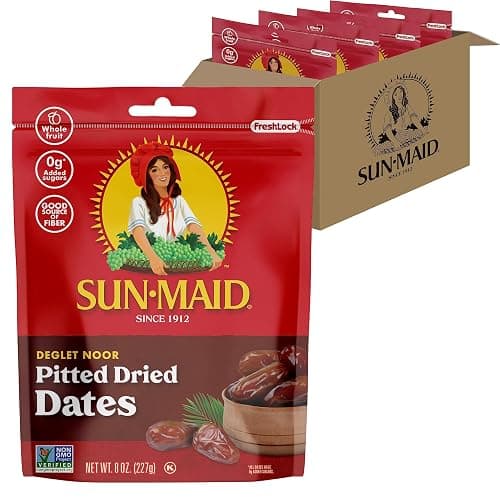 Sun-Maid Deglet Noor Pitted Dried Dates - (4 Pack) 8 oz Resealable Bag