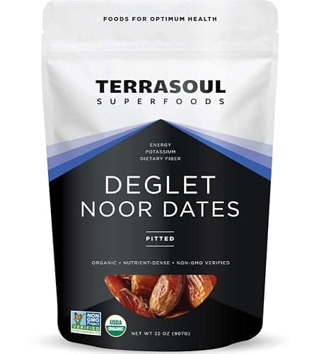 Terrasoul Superfoods Organic Deglet Dates, 2 Lbs - Pitted | Fresh | Natural Sweetener