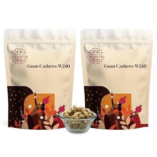VASUNDHARA DHARITRI GI Tagged Goan W240 Cashews, 1Kg (500g x 2)